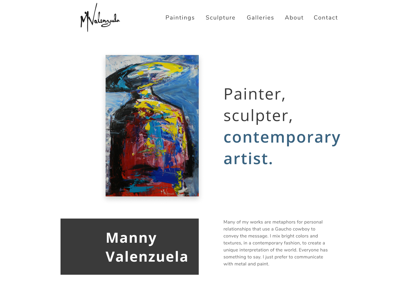 Manny Valenzuela's website mockup